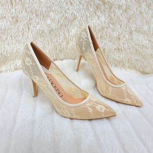 Stiletto  Pumps Floral  Lace 3.25 inch Heels